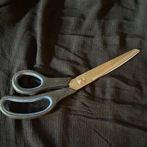 Black and Silver Scissors with Blue Accents
